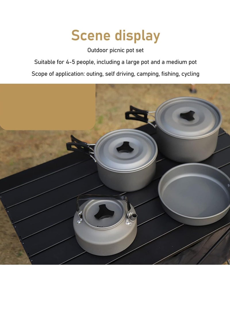 Generic Camping Cookware Mess Kit, for Long-Lasting Camping Pots and Pans Set, Camping Cooking Set for Outdoor Backpacking Camping Hiking Picnic, Included Mesh Carry Bag  - Image 2