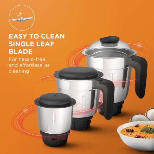 Crompton DuroElite 800Watt Mixer Grinder with Motor Vent-X Technology (3 Stainless Steel Jars, Mettalic Finish) - Image 4
