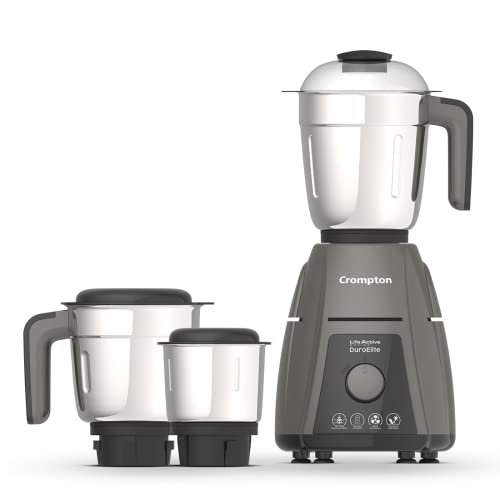 Crompton DuroElite 800Watt Mixer Grinder with Motor Vent-X Technology (3 Stainless Steel Jars, Mettalic Finish) - Image 1