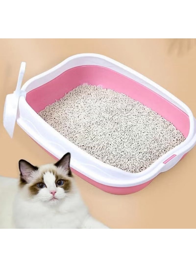 صندوق فضلات صغير للقطط وردي - Image 1