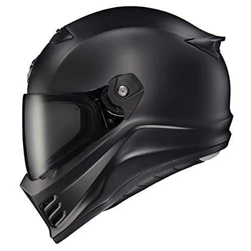 ScorpionEXO Covert FX Full Face Adult Motorcycle Helmet Street Fighter Style with Bluetooth Ready Speaker Pockets DOT ECE 2206 Approved Unisex Matte Black Large