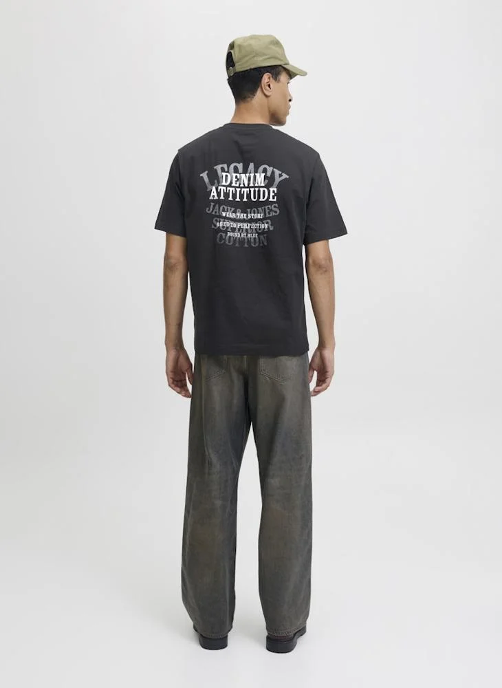 JACK & JONES Printed Crew Neck T-Shirt