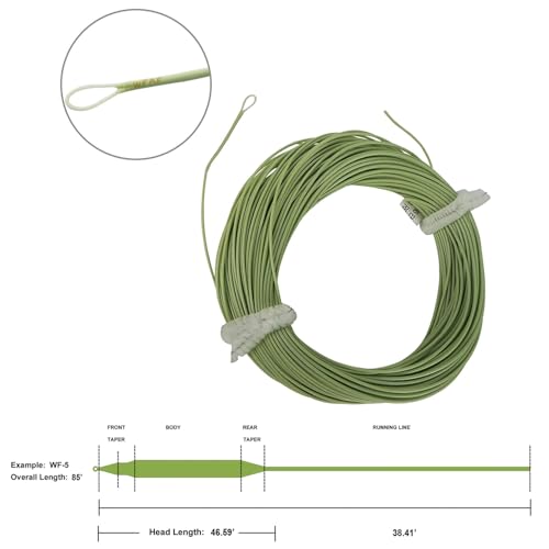 Aventik Trout Fly Fishing Line Weight Forward Floating Fly Line with Exposed Loop Easy Line ID(1pcs-Green,7F) - Image 2