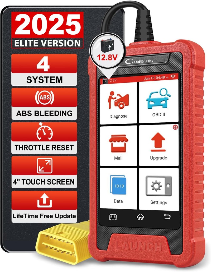LAUNCH Elite ABS Bleeding Scan ToolEngine Transmission ABS SRS OBD2 Scanner Diagnostic ToolThrottle Reset Code ReaderLifetime Online Update4 Touch ScreenAUTO VINBattery TestLive Data Graph