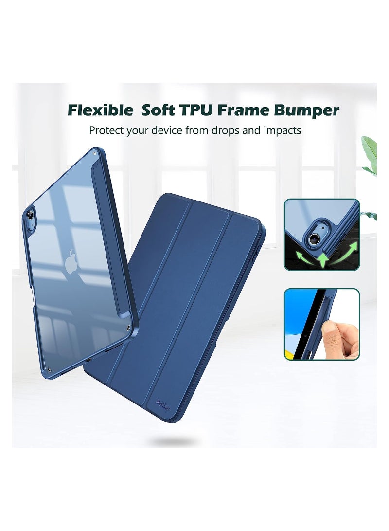 Procases Case With Pencil Holder 2022 Ipad 10.9 Inch Case Clear Transparent Back Shell Trifold Protective Case Shockproof Cover - Image 2