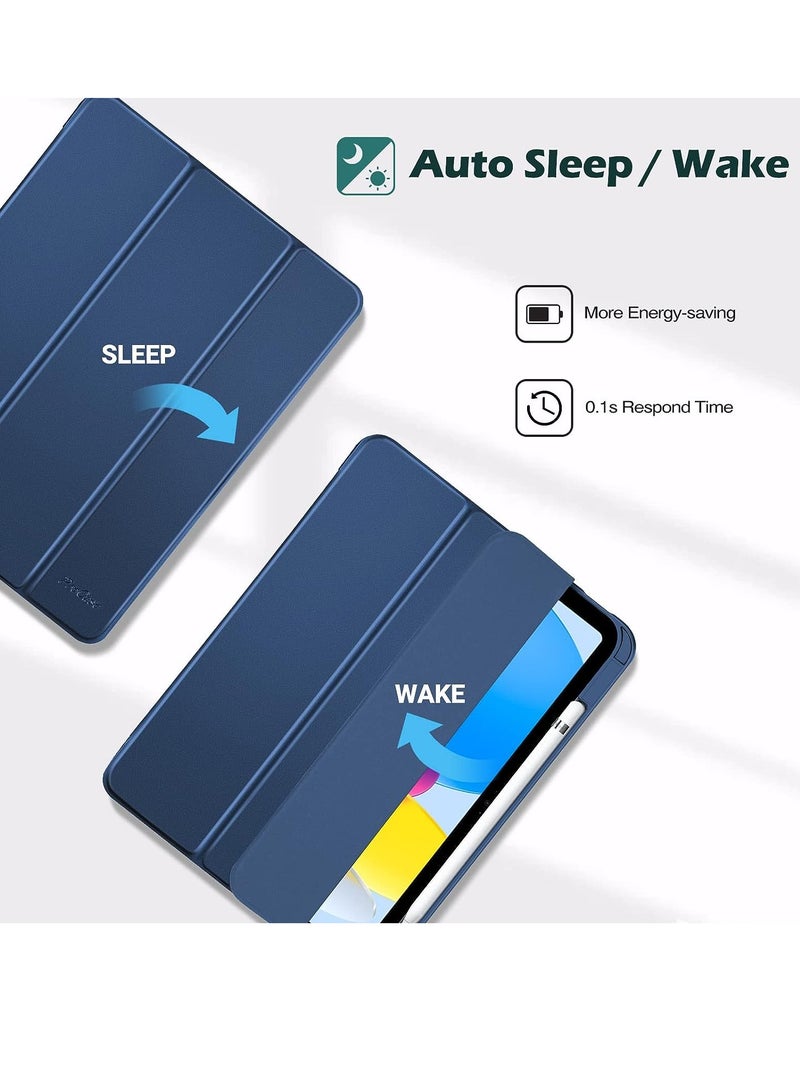 Procases Case With Pencil Holder 2022 Ipad 10.9 Inch Case Clear Transparent Back Shell Trifold Protective Case Shockproof Cover - Image 4