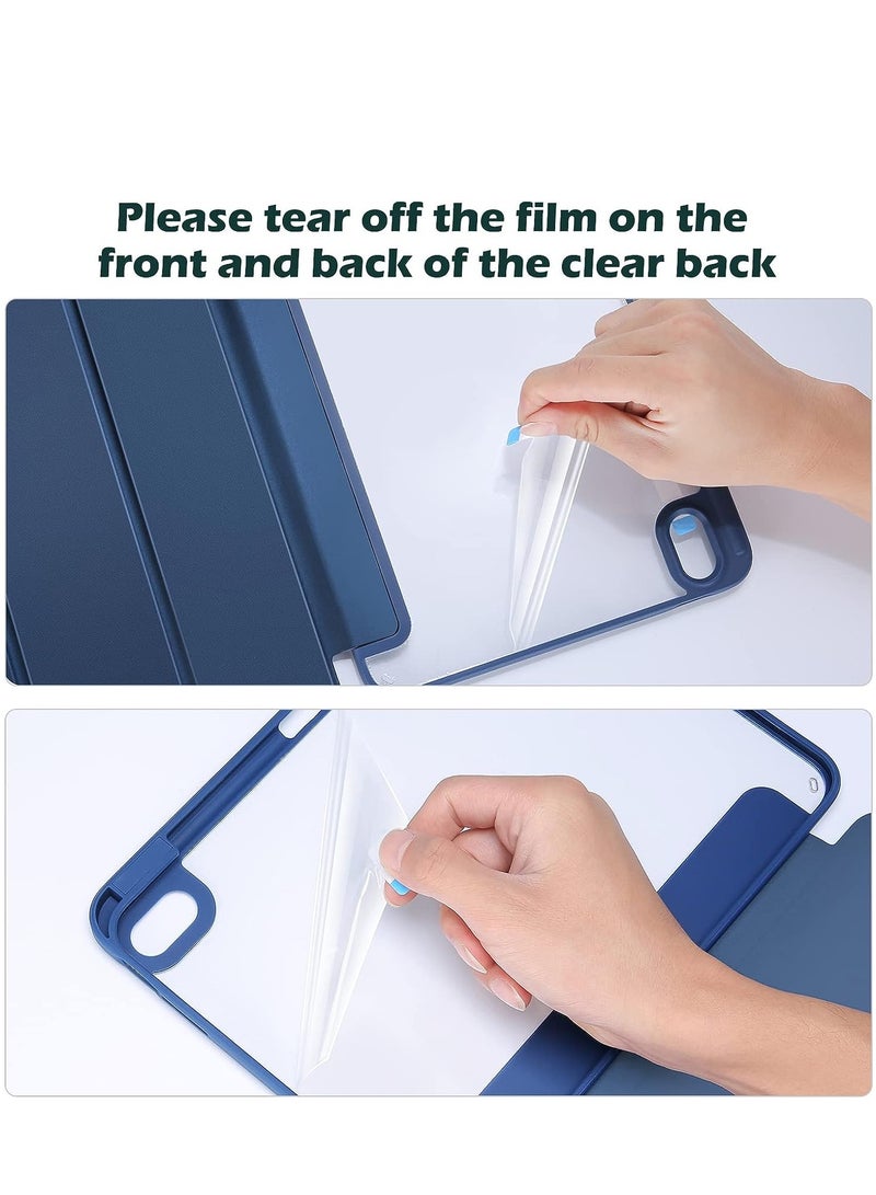 Procases Case With Pencil Holder 2022 Ipad 10.9 Inch Case Clear Transparent Back Shell Trifold Protective Case Shockproof Cover - Image 5