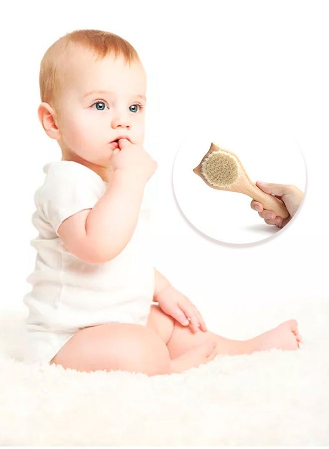 Little Cat Baby Brush and Comb Set -Nature Lotus Wood with Soft Goat Bristle and Pear Wood Comb for Newborns & Toddlers, Ideal for Cradle Cap  - Image 4