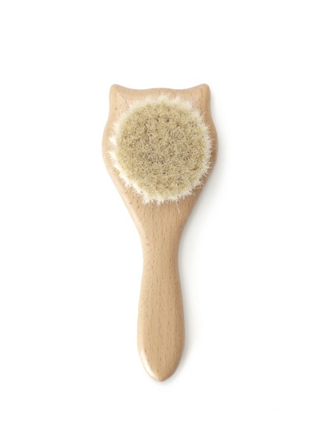 Little Cat Baby Brush and Comb Set -Nature Lotus Wood with Soft Goat Bristle and Pear Wood Comb for Newborns & Toddlers, Ideal for Cradle Cap  - Image 3