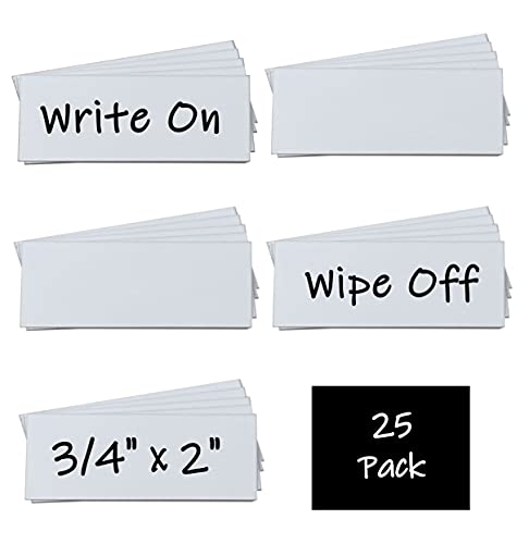 MV Magna Visual Magna Visual 3/4" x 2" White Pre-Cut Write On Wipe Off Magnetic Strips 25 Pack - Image 2