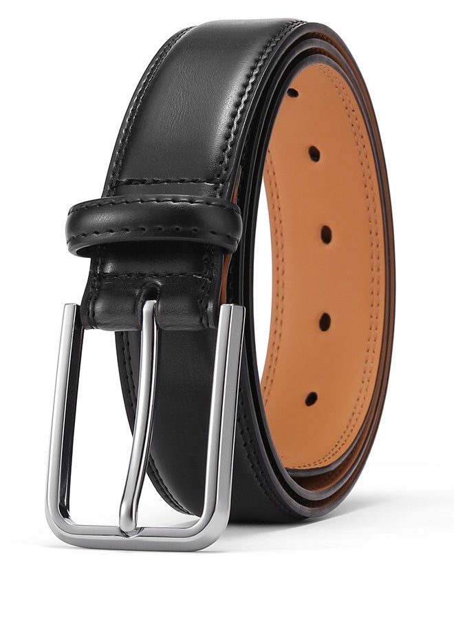 SENDEFN Premium Men's Belt - Handcrafted Scratch Resistant Cowhide With Classic Pin Buckle (1.4") Black  - Image 1