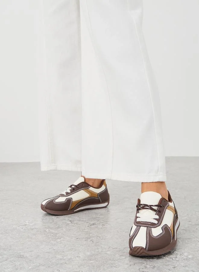 ستايلي Styli Color Block Lace Up Sneakers