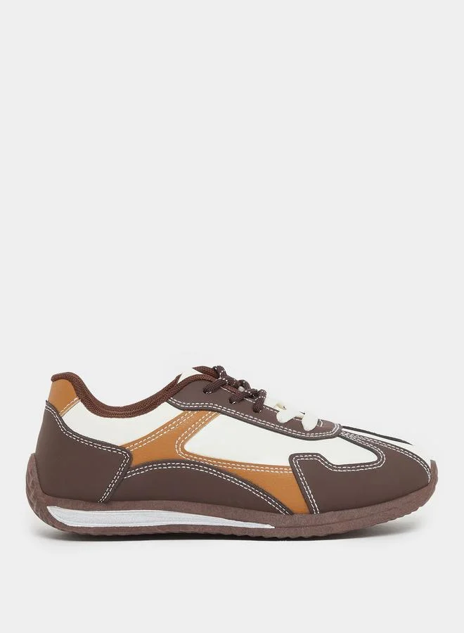 ستايلي Styli Color Block Lace Up Sneakers
