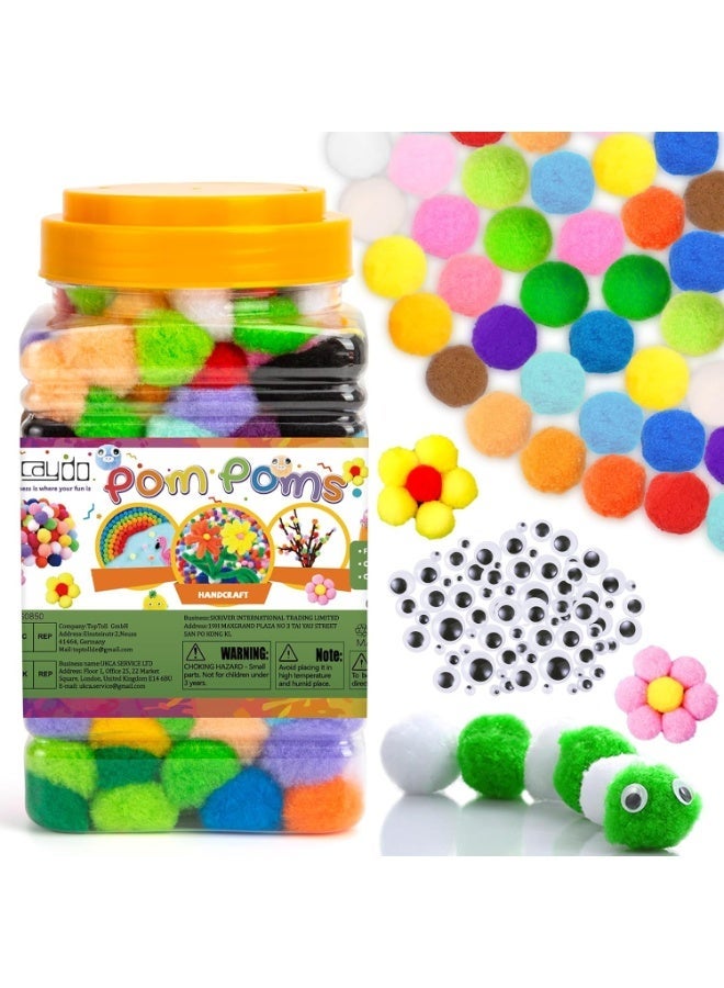 300 Pieces 1 Inch Assorted Pompoms Multicolor Arts and Crafts Pom Poms Balls for Hobby Supplies and Creative Craft DIY Material - Image 4