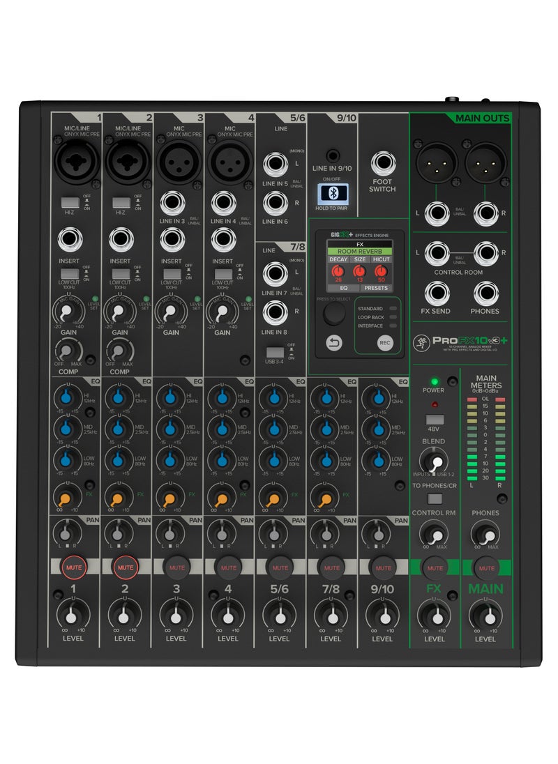 Mackie خلاط Mackie ProFX12v3+ 12 قناة تناظرية مع تأثيرات صوتية محسنة وأوضاع تسجيل USB وبلوتوث  - Image 1