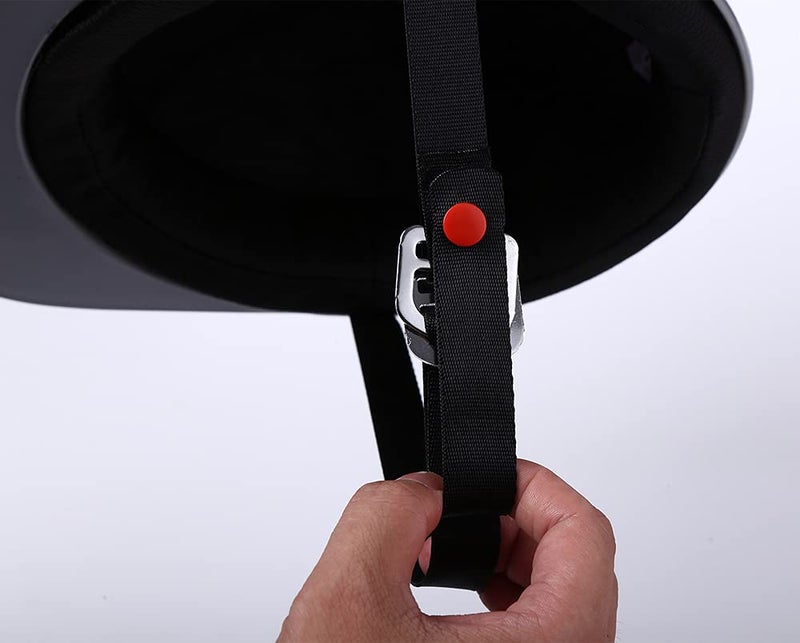 Woljay Vintage Open Face Motorcycle Helmet Retro Baseball Cap Half Helmets Men Women for Scooter Moped Cap Street Cruiser Jet - DOT Certified (X-Large, Matte Carbon Fiber) - Image 5