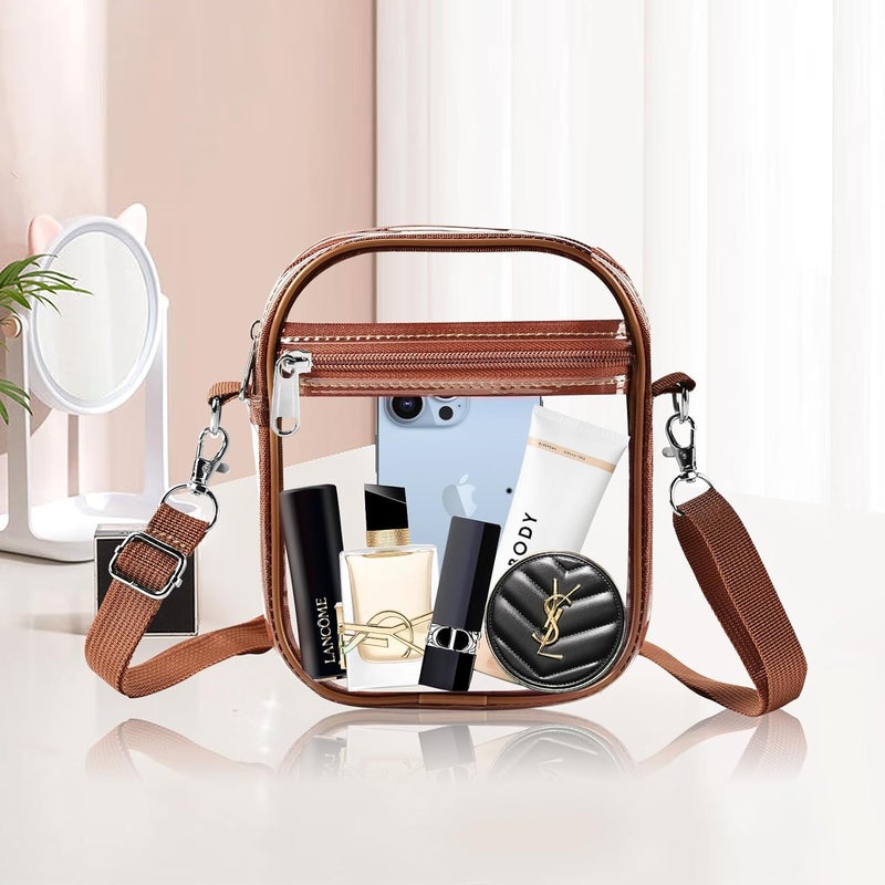 Fibrdoo Clear Crossbody Purse Bag, Clear Bag Stadium Approved with Front Pocket for Concerts Sports Festivals - Image 5