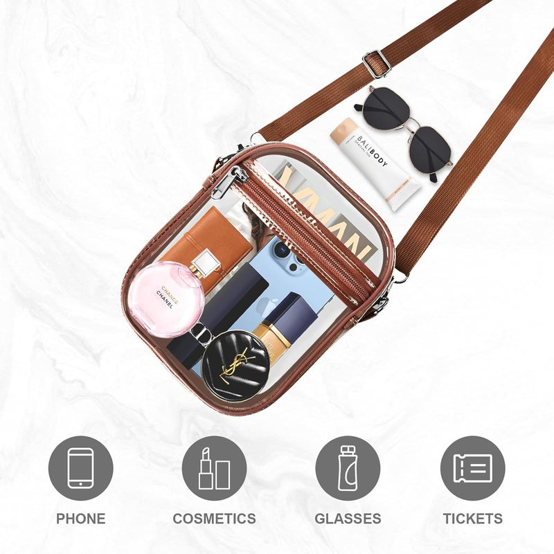 Fibrdoo Clear Crossbody Purse Bag, Clear Bag Stadium Approved with Front Pocket for Concerts Sports Festivals - Image 4