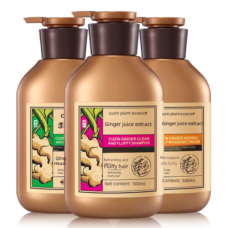 Extract Phytozoon Ginger Shampoo Anti-dandruff Fluffy Herbal Shampoo Shampoo Old Ginger King Shampoo Conditioner genuine goods Wholesale(500ML Ginger Fluffy Shampoo) - Image 2