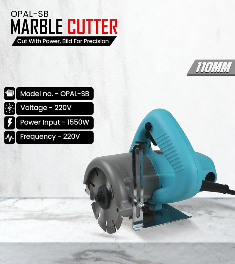 OMXE Marble Cutter Machine 1550W, 4-Inch (110mm) Disc, 11,000 RPM | Adjustable Cutting Depth, Low Vibration Electric Cutter for Marble, Tile, Granite, Wood & Metal - Image 2
