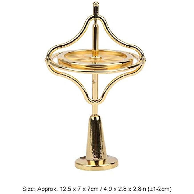NOENNULL Gyroscope Toy Metal Antigravity Rotating Desk Gyroscope Flying Motion Balance Physics Toy for Adults Stress Relief Toy (Gold) - Image 2