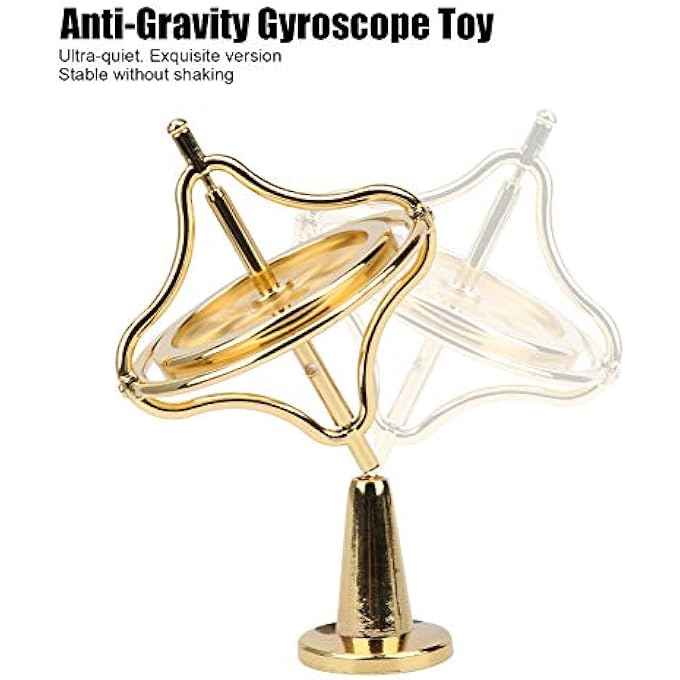 NOENNULL Gyroscope Toy Metal Antigravity Rotating Desk Gyroscope Flying Motion Balance Physics Toy for Adults Stress Relief Toy (Gold) - Image 4