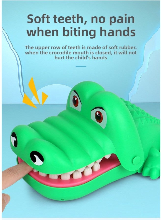 Parent-Child Interaction Finger Bite Shark Tricky Pirate Bucket Desktop Game Penguin Ice Breaking Attack Little Man Novelty Toy-Color:Large Electric Crocodile (online) - Image 1