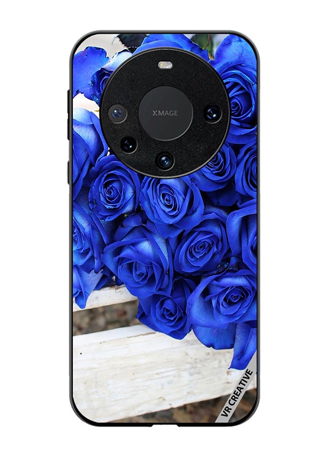 VR CREATIVE Protective Case Cover For Huawei Mate 60 Pro Blue Flower Design Multicolour - Image 1
