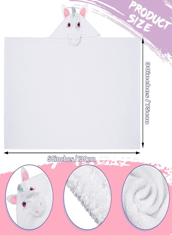 Moukeren Unicorn Hooded Towel for Kids 30 x 50 Inch Large Soft Absorbent Cotton Beach Bath Towel with Hood for Kids Baby Toddler Unisex Girls Boy - Image 2