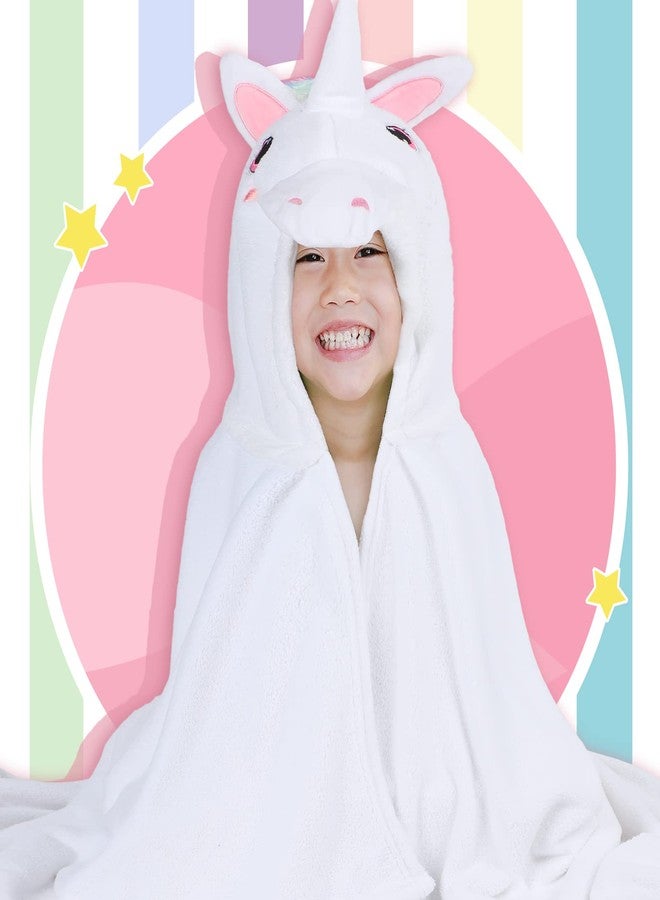 Moukeren Unicorn Hooded Towel for Kids 30 x 50 Inch Large Soft Absorbent Cotton Beach Bath Towel with Hood for Kids Baby Toddler Unisex Girls Boy - Image 3