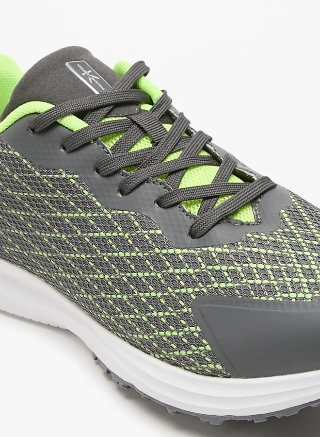 Kappa Men's Textured Sports Shoes with Lace-Up Closure
