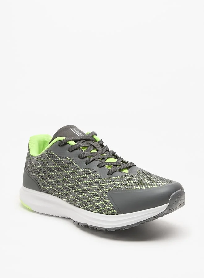 Kappa Men's Textured Sports Shoes with Lace-Up Closure