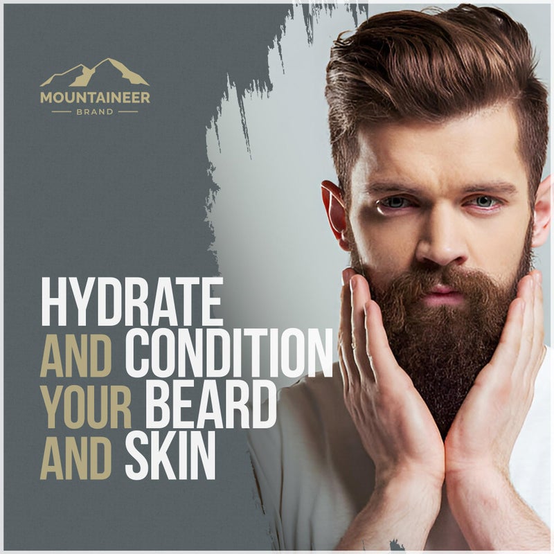 mountaineer brand بلسم لحية طبيعي ثقيل من ماركة ماونتينيير | رائحة أصلية (خشب الأرز) | مصنوع في ويست فيرجينيا | مروض لحية | يرطب، ينعّم، يروض، ينسق | 2 أونصة - Image 2