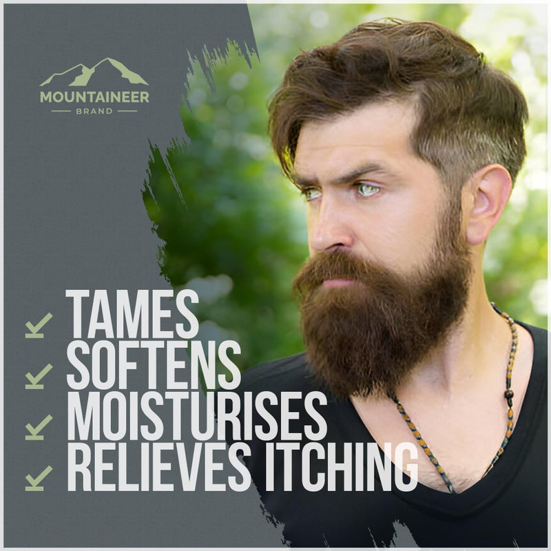 mountaineer brand بلسم لحية طبيعي ثقيل من ماركة ماونتينيير | رائحة أصلية (خشب الأرز) | مصنوع في ويست فيرجينيا | مروض لحية | يرطب، ينعّم، يروض، ينسق | 2 أونصة - Image 4