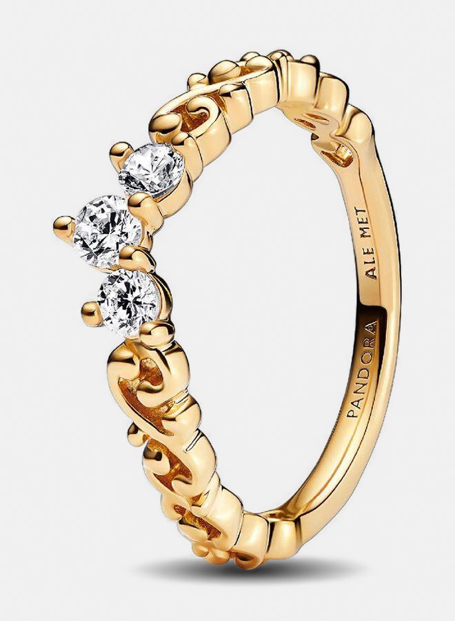 PANDORA Regal Tiara 14K Gold-Plated Ring with Clear Cubic Zirconia