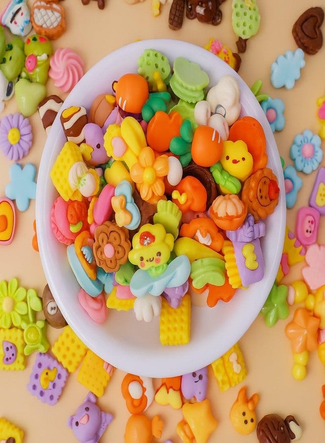 Promote 80 Pcs Unique Charms Kit - Mixed 3D Resin Charms for Slime, Kawaii DIY Slime Accessories, Cute Craft Supplies for Kids| Fruits, Ice Cream, Candies, Cookies - Image 2
