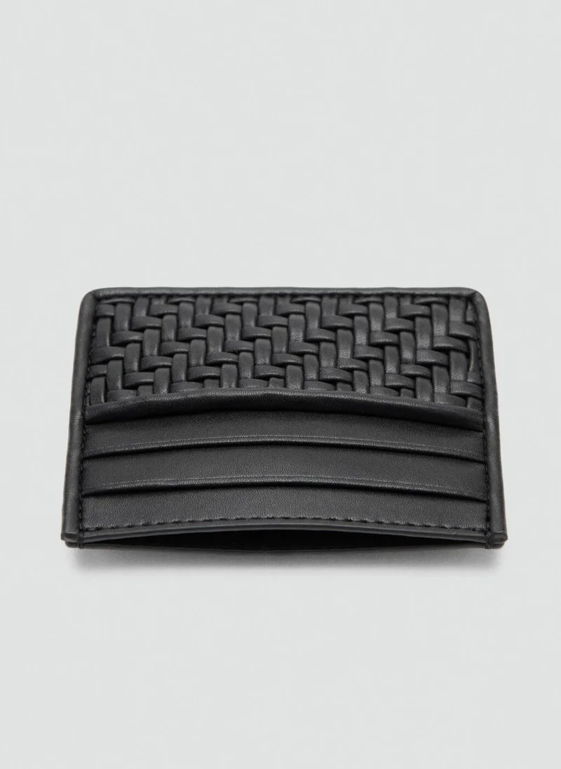 Mango Man 99-NEGRO Braided Cardholder for Men | Best Price UAE