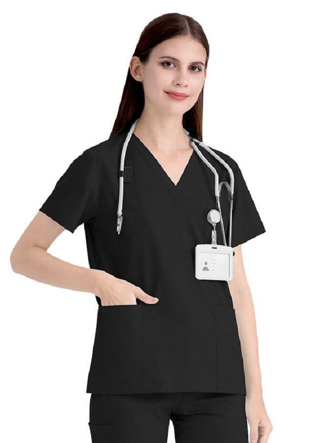 Gasin Medical Scrub, Women's Medical Scrub, Black Medical Uniform, Medical Scrub Set  - Image 3