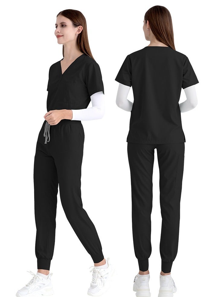 Gasin Medical Scrub, Women's Medical Scrub, Black Medical Uniform, Medical Scrub Set  - Image 2