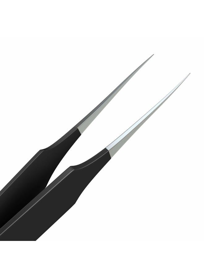Tweezees Ingrown Hair Tweezers | Pointed Tip | Black |Precision Stainless Steel | Extra Sharp and Perfectly Aligned for Ingrown Hair Treatment & Splinter Removal For Men and Women | By Tweezees - Image 2
