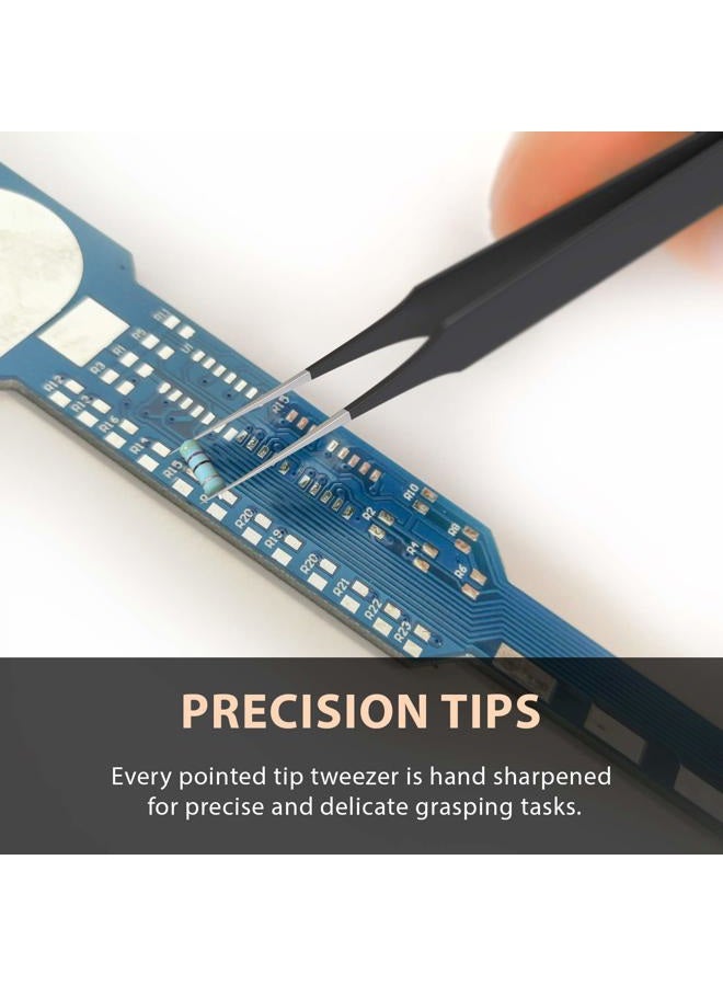 Tweezees Ingrown Hair Tweezers | Pointed Tip | Black |Precision Stainless Steel | Extra Sharp and Perfectly Aligned for Ingrown Hair Treatment & Splinter Removal For Men and Women | By Tweezees - Image 5