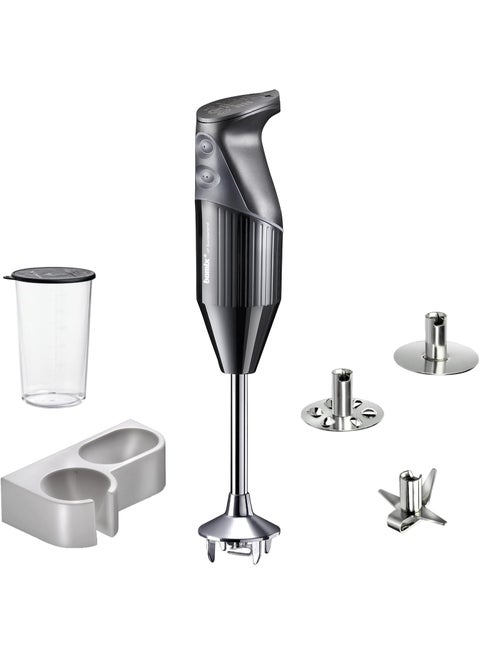 bamix M200 MONO C3 Hand Blender with MultiFunction Knife Whisk Strike Disc Tumbler Stand 200 W 2 Levels Stainless Steel Swiss Made  black - chrome
