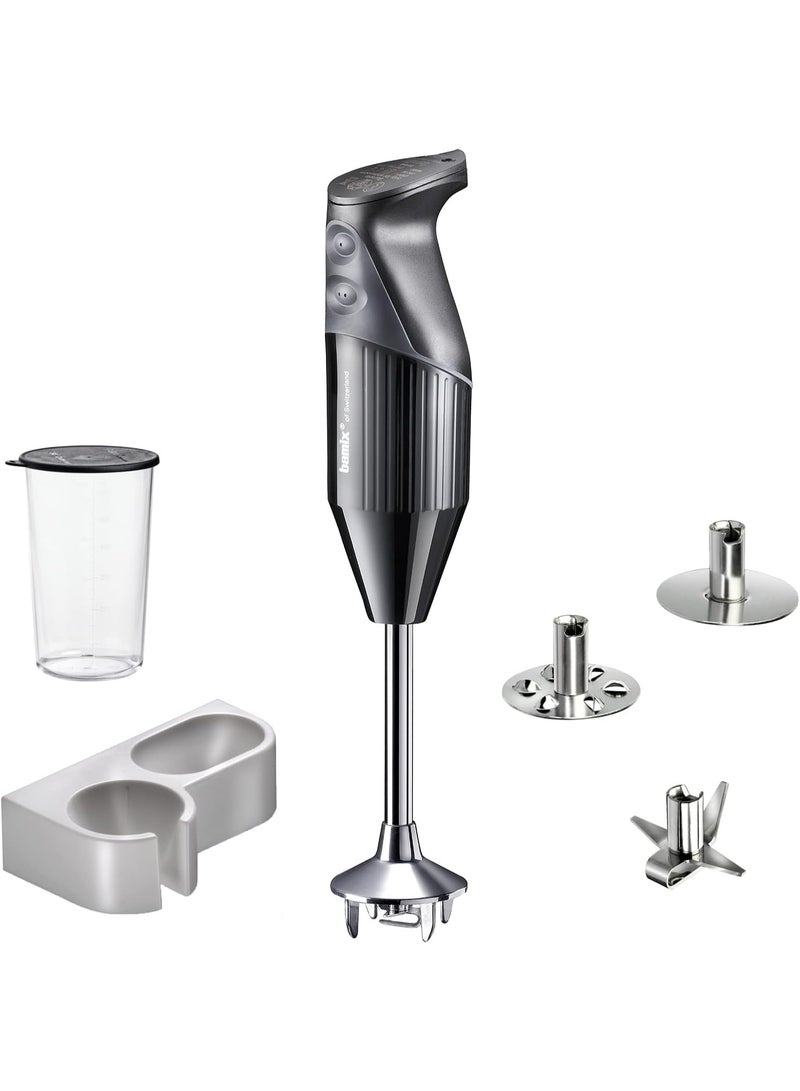 باميكس bamix M200 MONO C3 Hand Blender with MultiFunction Knife Whisk Strike Disc Tumbler Stand 200 W 2 Levels Stainless Steel Swiss Made  black - chrome - Image 1