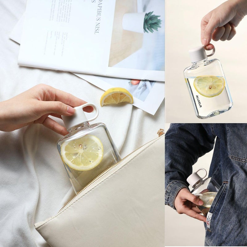 ALLKELR Portable Flat Water Bottle  BPA Free Tritan Plastic Travel Water Bottle for Camping  Fitness  Outdoor Sports  Fits Purse and Pocket (Green  12.2 oz) - Image 4