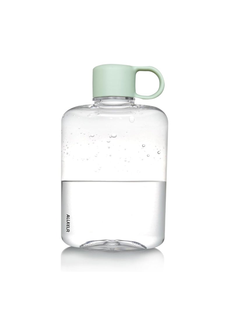 ALLKELR Portable Flat Water Bottle  BPA Free Tritan Plastic Travel Water Bottle for Camping  Fitness  Outdoor Sports  Fits Purse and Pocket (Green  12.2 oz) - Image 1
