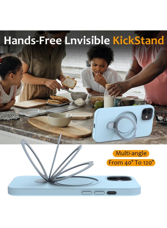 زبون جراب لهاتف iPhone 11 مصنوع من السيليكون السائل المغناطيسي MagSafe مع حامل حلقي - Image 5