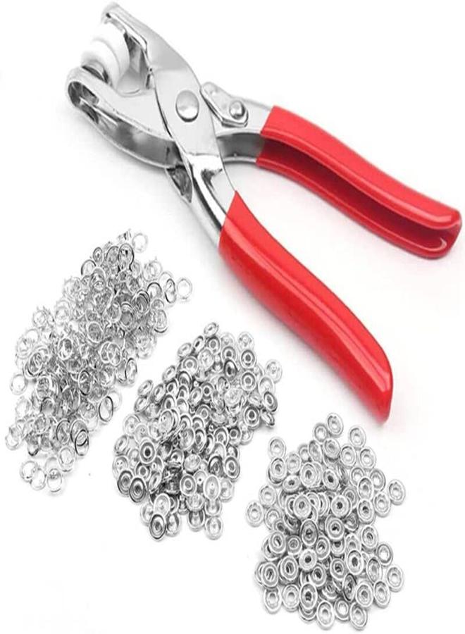 Complete Clothing Press Stud Installation Tool Set with Fastening Pliers, 100 Sewing Buttons and Snaps, Hollow Snaps, and Metal Buckle Accessory for Sewing and Crafts - KataKeet Store  - Image 1