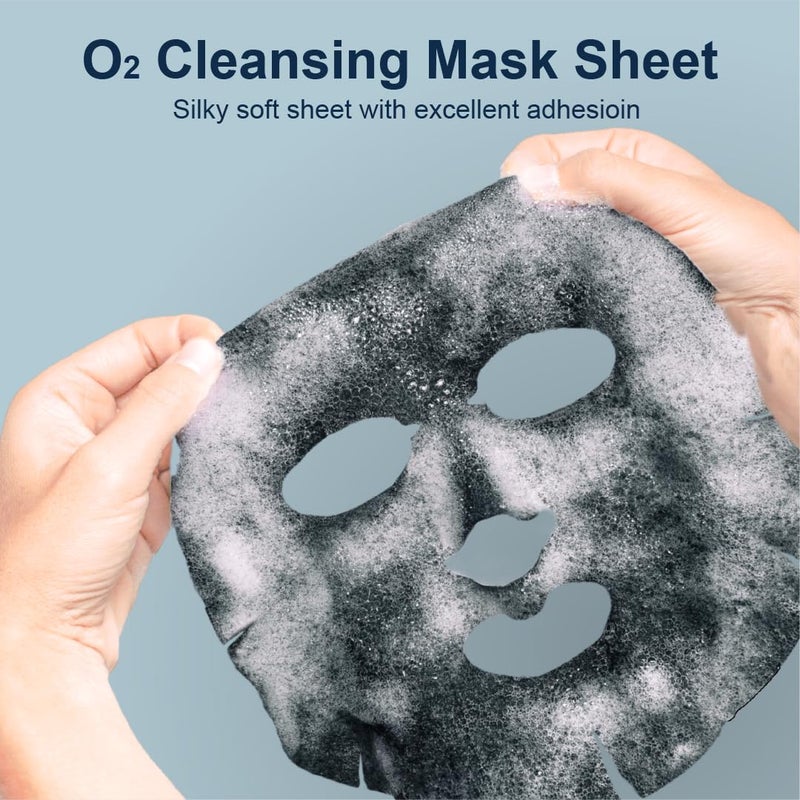 Purederm Deep Purifying Black O2 Bubble Mask Charcoal (10 Pack) â€“ Bubble Face Sheet Mask for Purifying & Brightening - Image 4