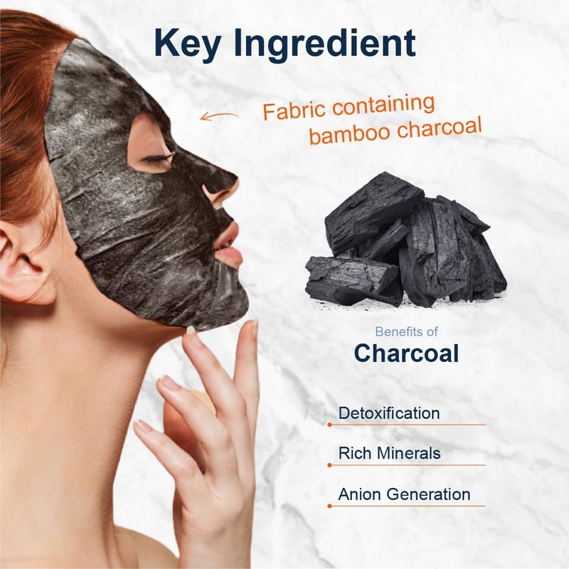 Purederm Deep Purifying Black O2 Bubble Mask Charcoal (10 Pack) â€“ Bubble Face Sheet Mask for Purifying & Brightening - Image 2