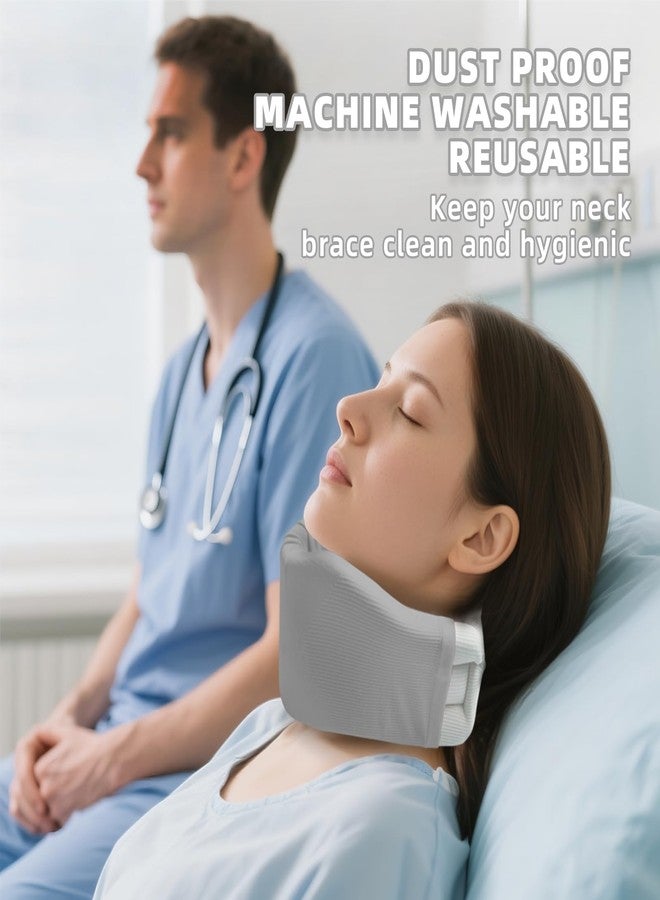 4 Piece Cervical Support Sleeve, Breathable Dustproof Cervical Support Sleeve, Elastic Soft Neck Brace Covers - For Men and Women, Suitable for Sleep Work Daily Use (Gray) - Image 5